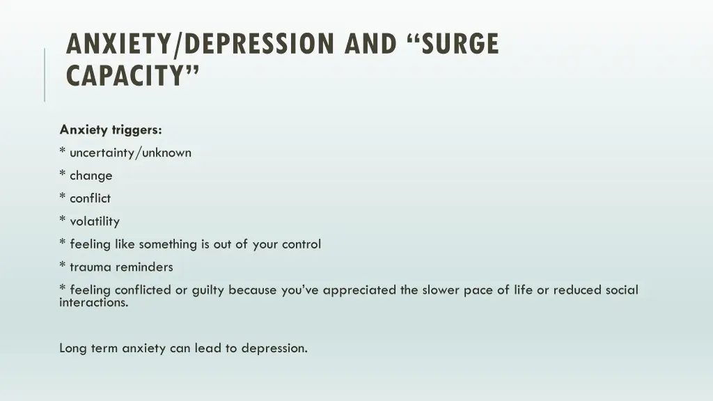 anxiety depression and surge capacity 1