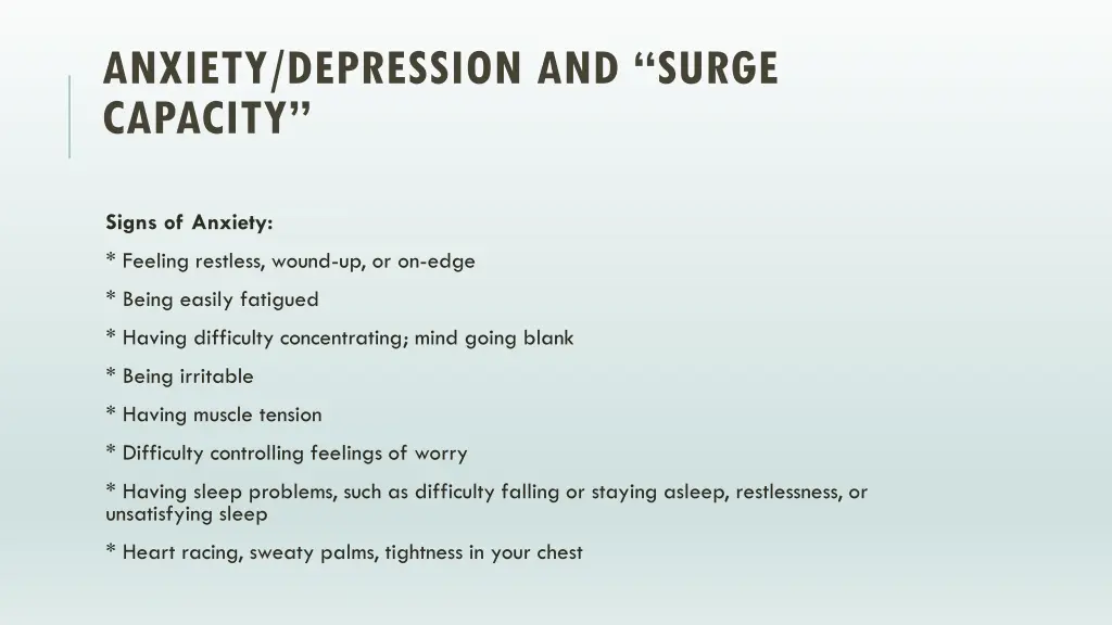 anxiety depression and surge capacity