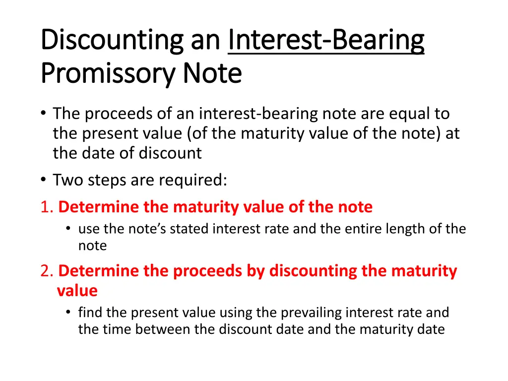 discounting an discounting an interest promissory