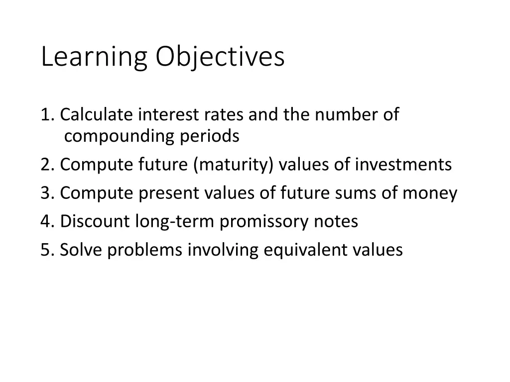 learning objectives