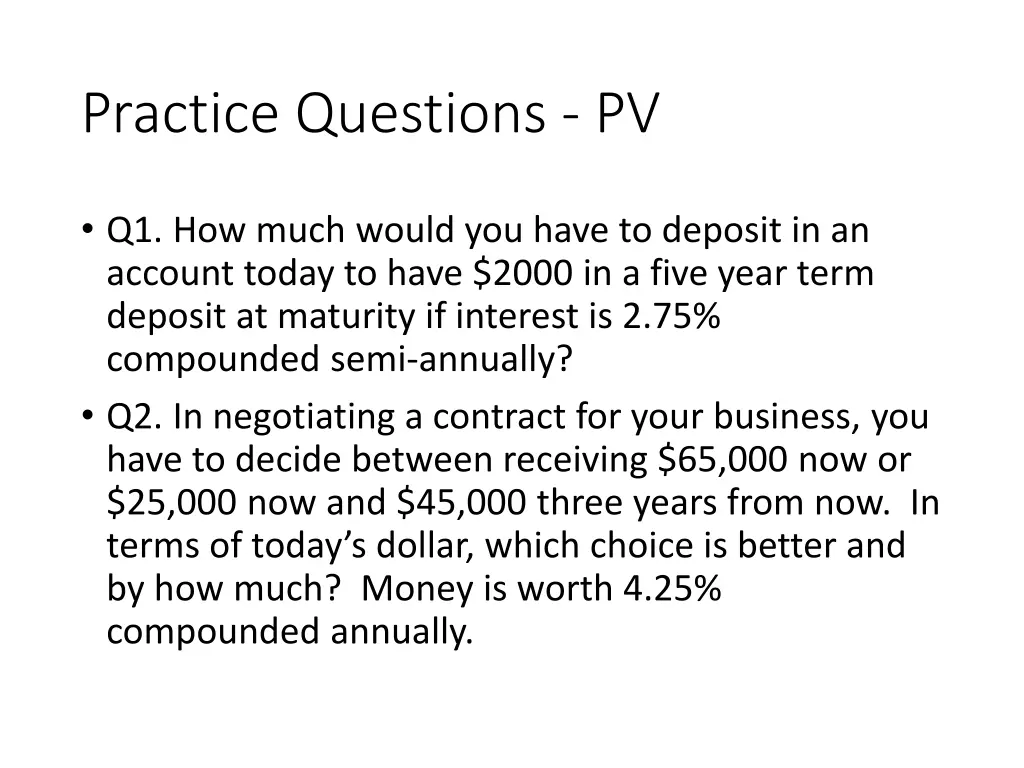 practice questions pv