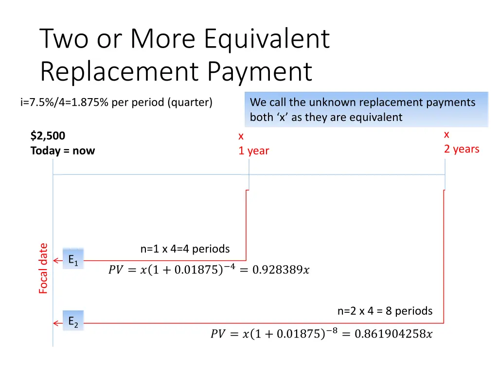 two or more equivalent replacement payment 1