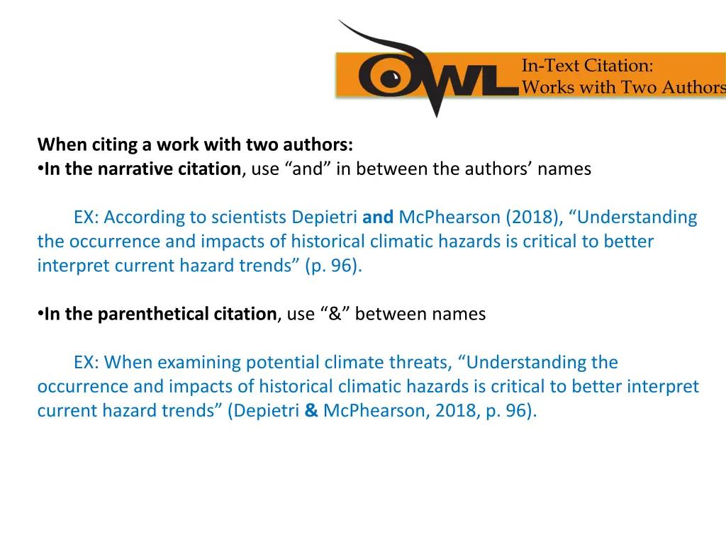 in text citation works with two authors