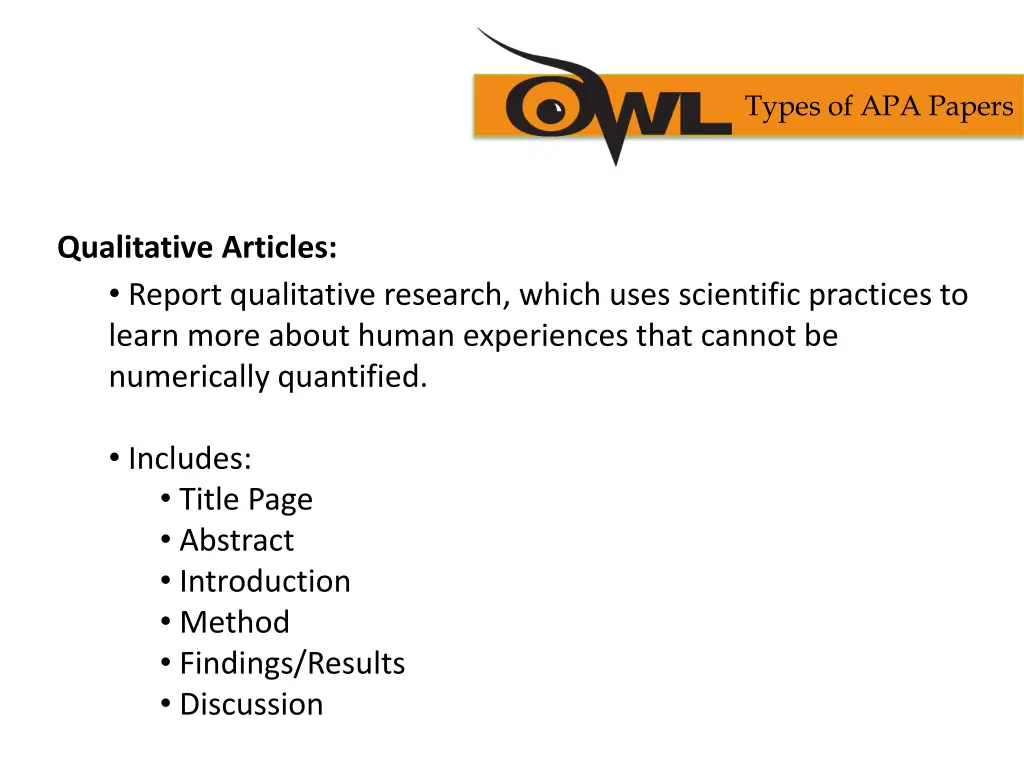 types of apa papers 1