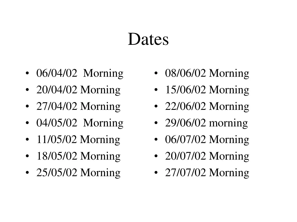 dates