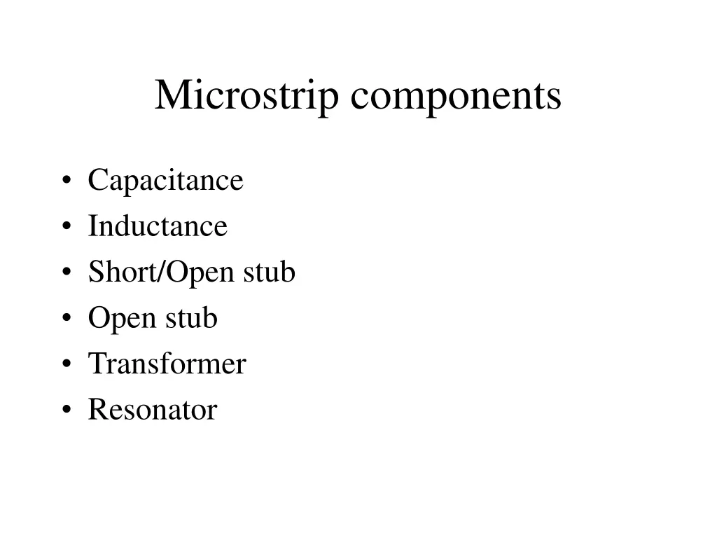 microstrip components