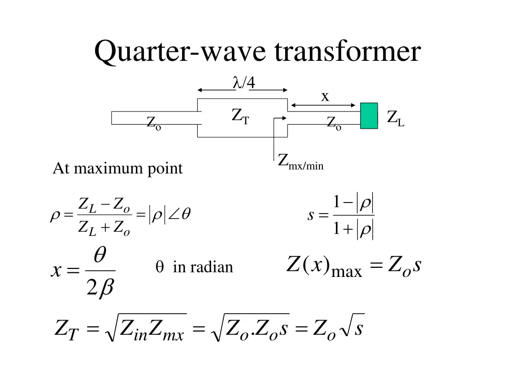 quarter wave transformer