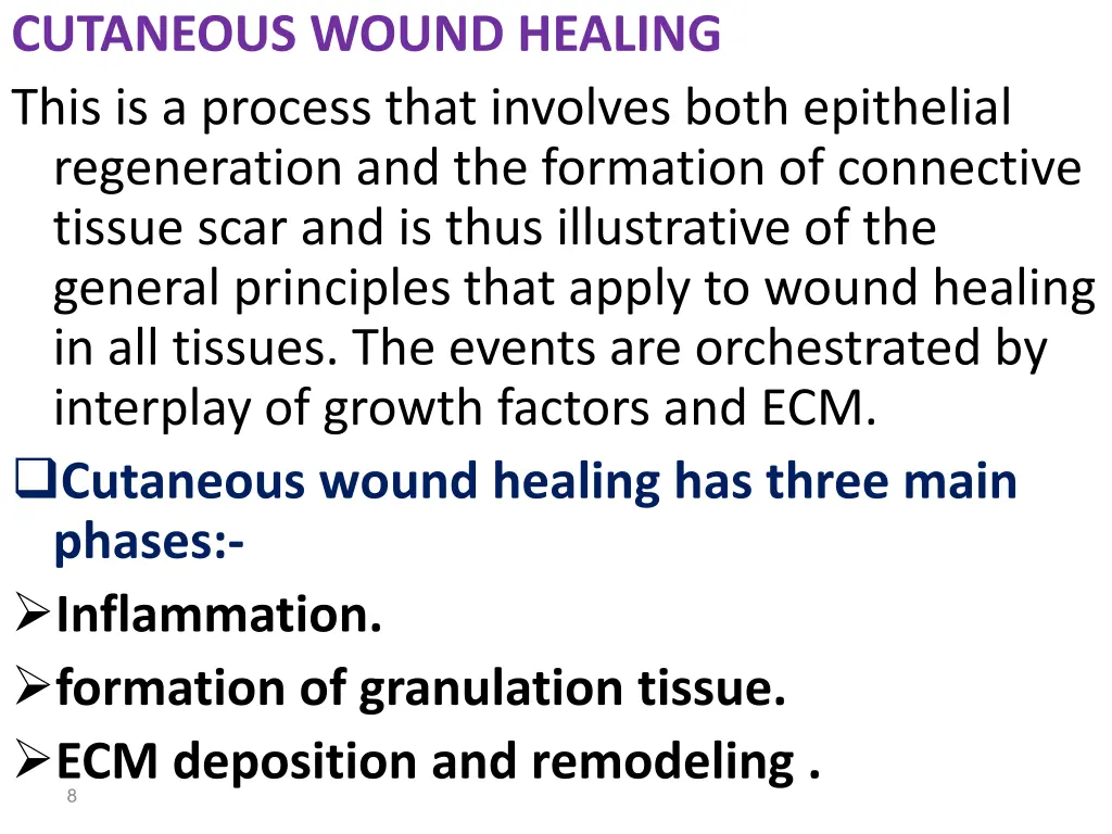 cutaneous wound healing this is a process that