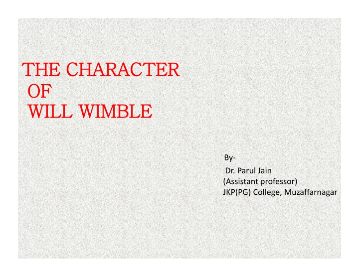 the character the character of of will wimble