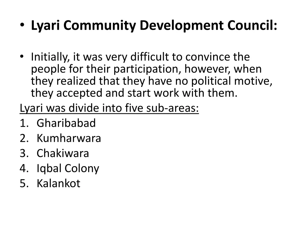 lyari community development council