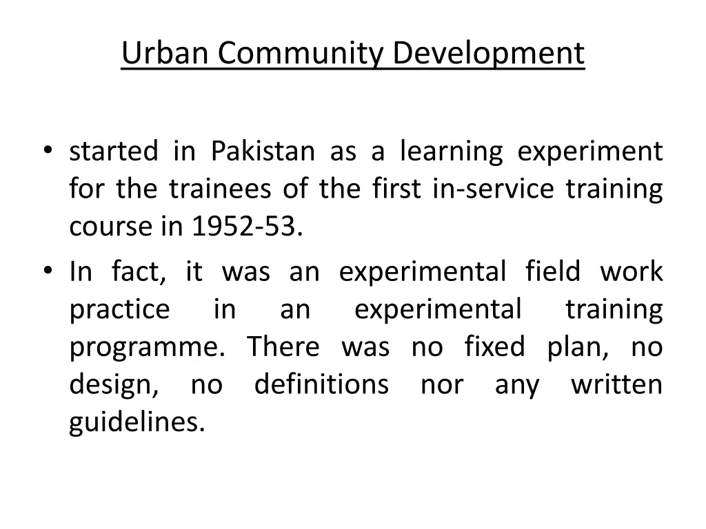 urban community development