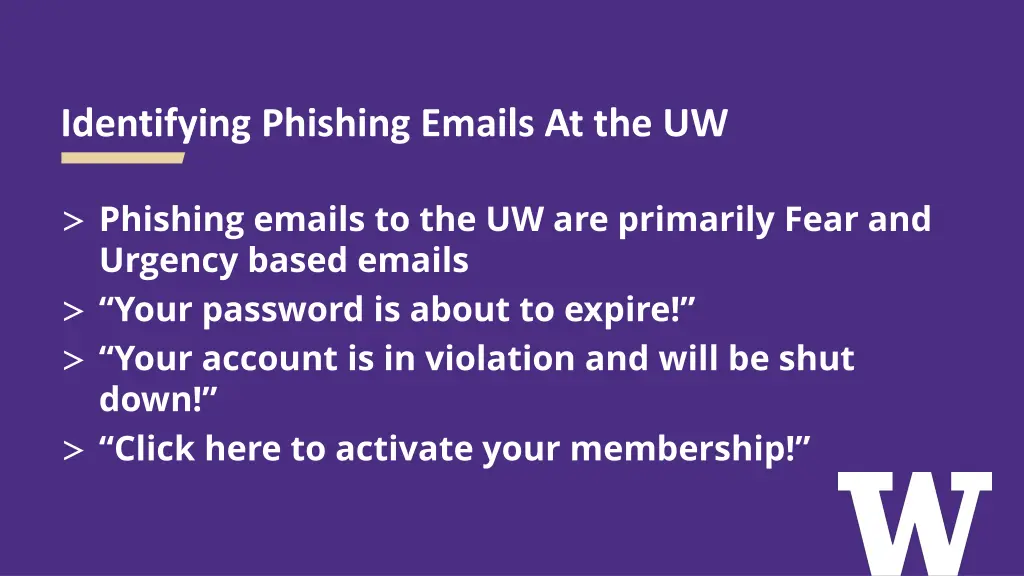 identifying phishing emails at the uw 1