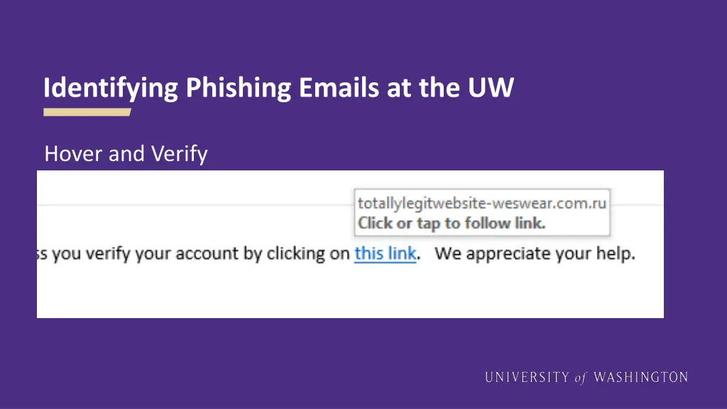 identifying phishing emails at the uw 5