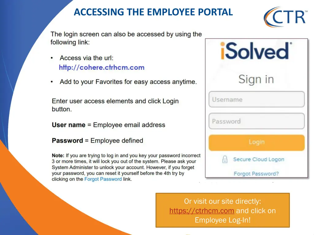 accessing the employee portal