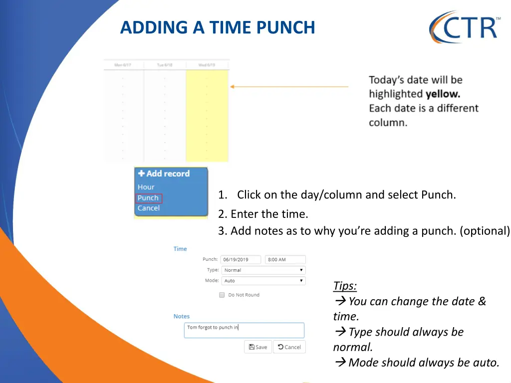 adding a time punch