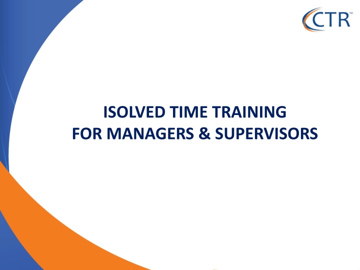 isolved time training for managers supervisors