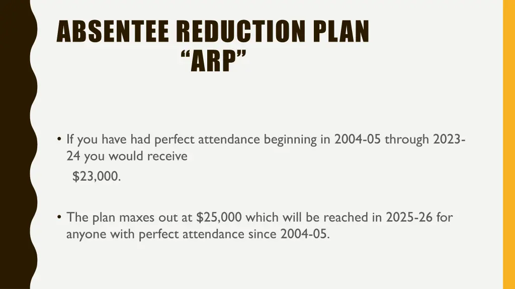 absentee reduction plan arp 1