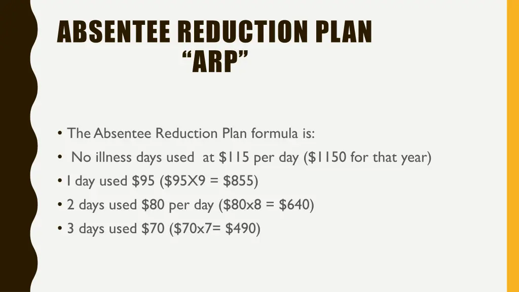 absentee reduction plan arp