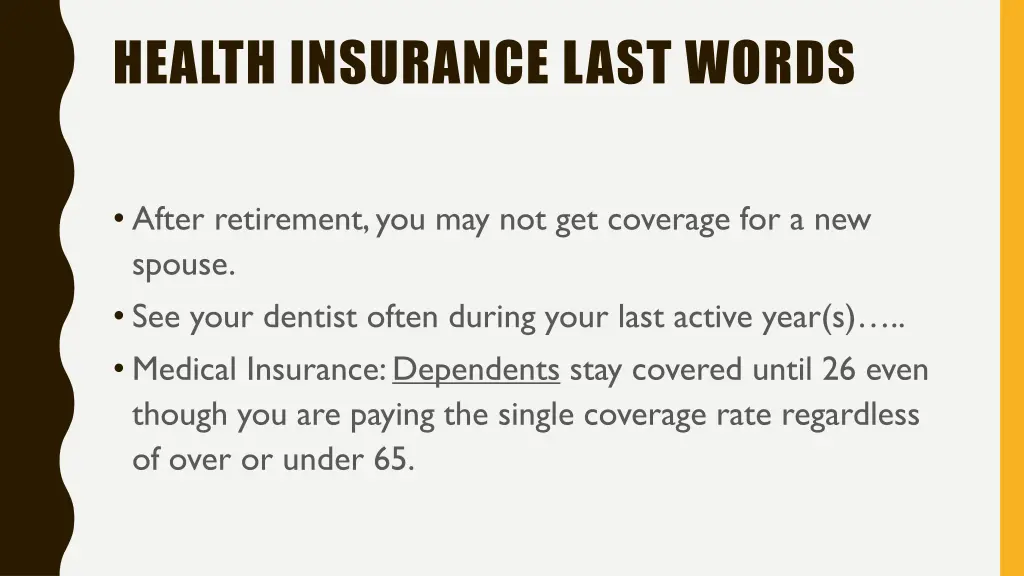 health insurance last words