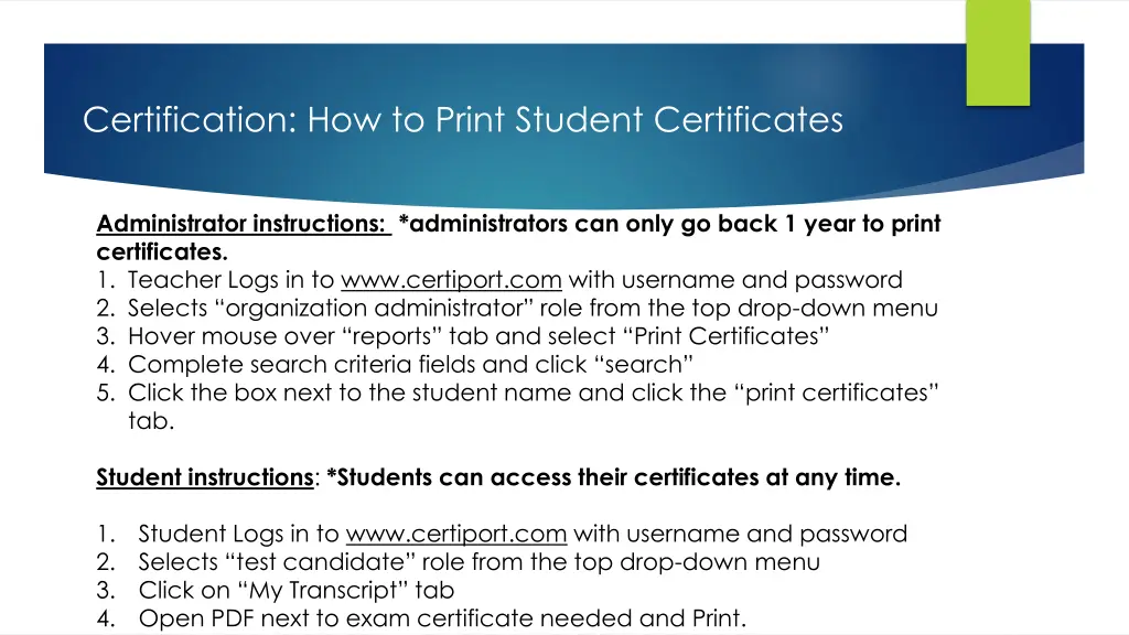 certification how to print student certificates