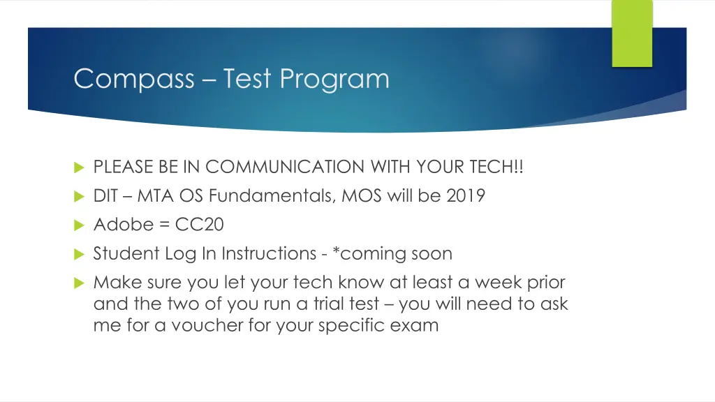 compass test program