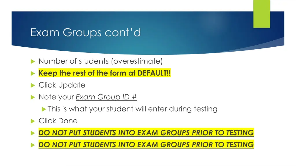 exam groups cont d 1