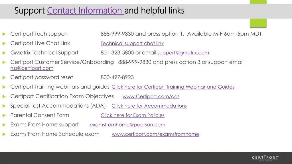 support support contact information contact