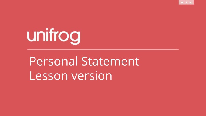 personal statement lesson version