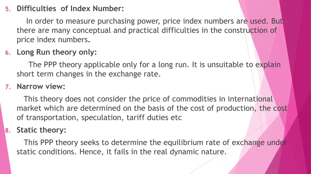 5 difficulties of index number in order