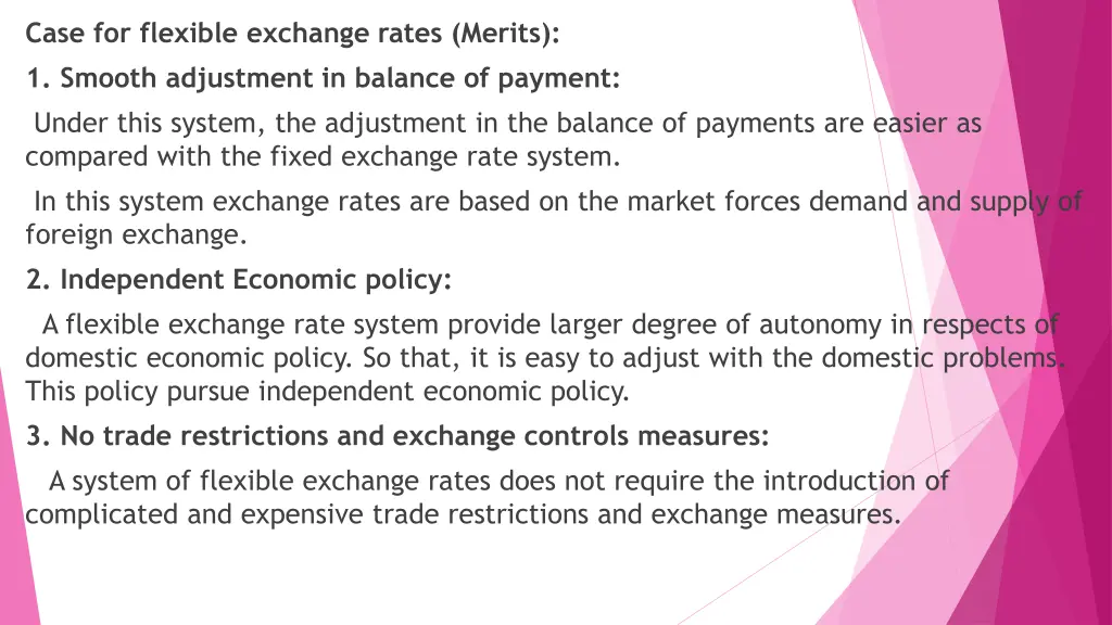 case for flexible exchange rates merits 1 smooth