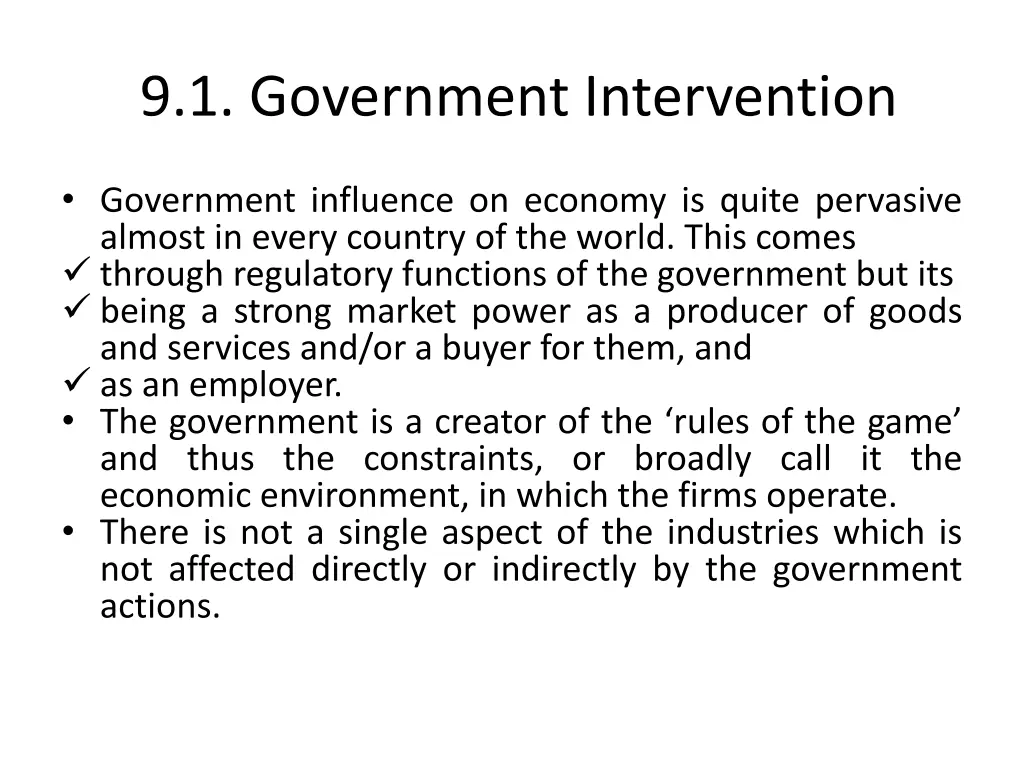 9 1 government intervention