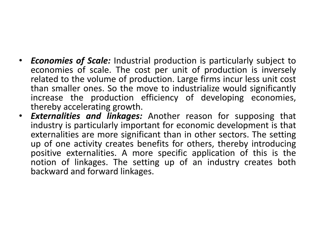 economies of scale industrial production