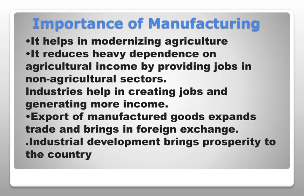 importance of manufacturing it helps