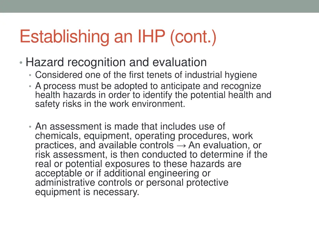 establishing an ihp cont 2