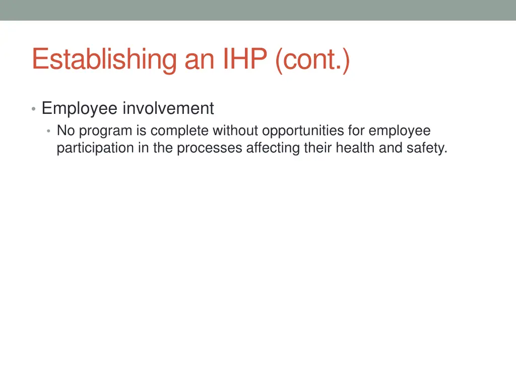 establishing an ihp cont 8