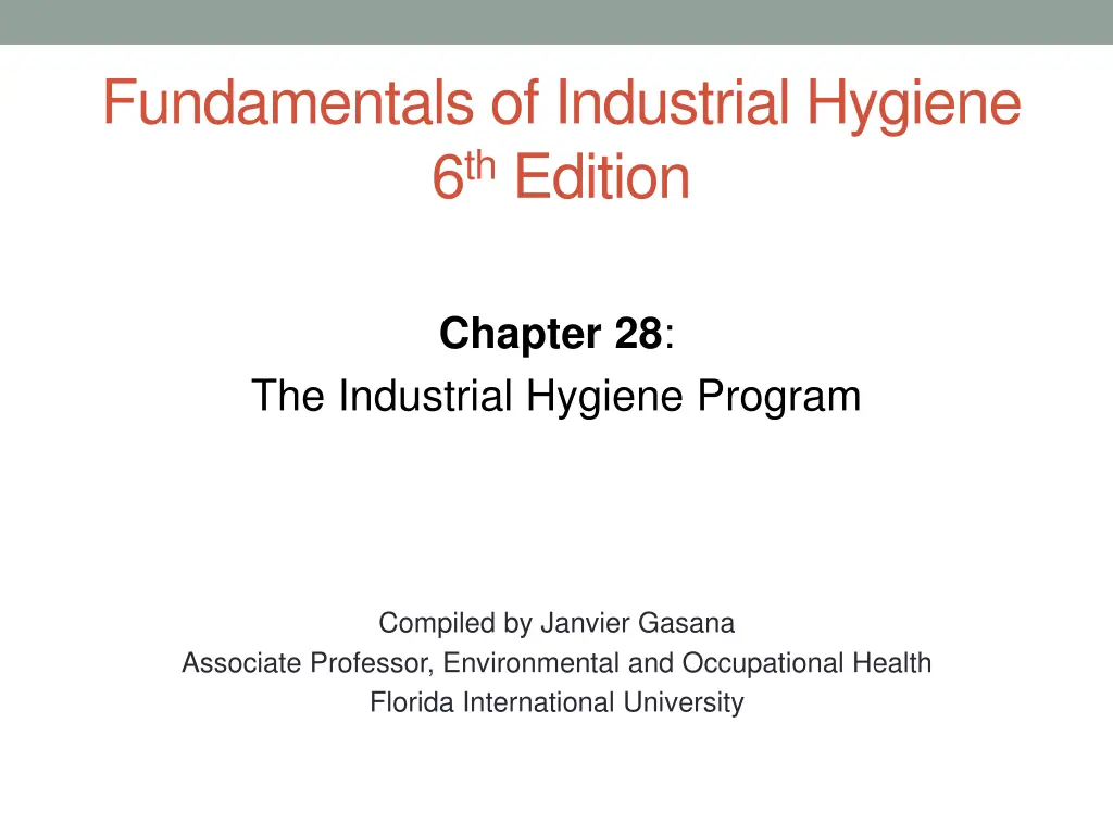 fundamentals of industrial hygiene 6 th edition