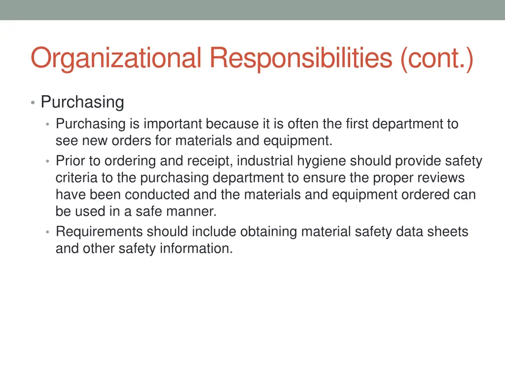 organizational responsibilities cont 3