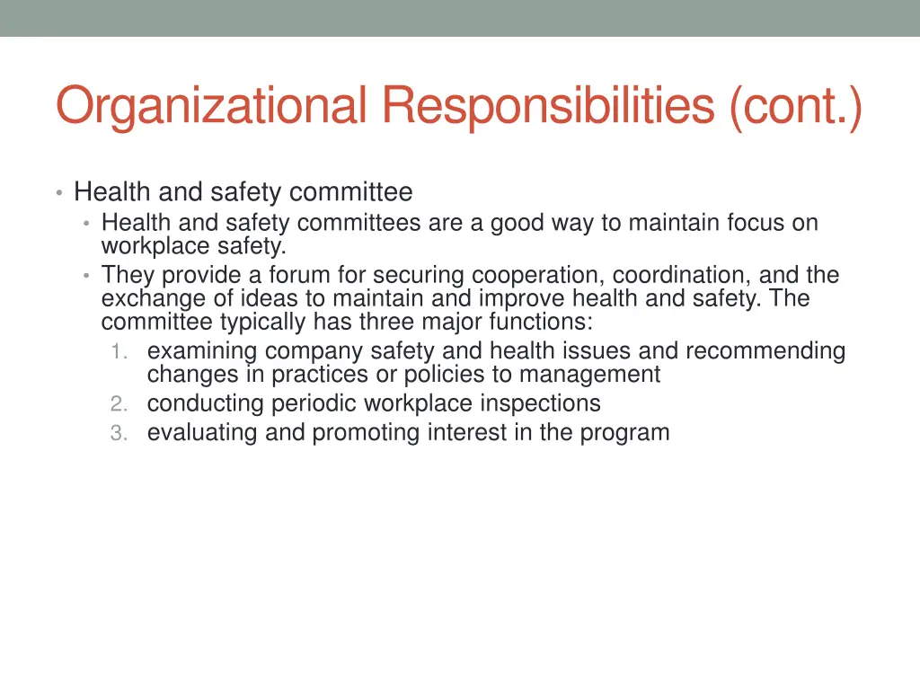 organizational responsibilities cont 6