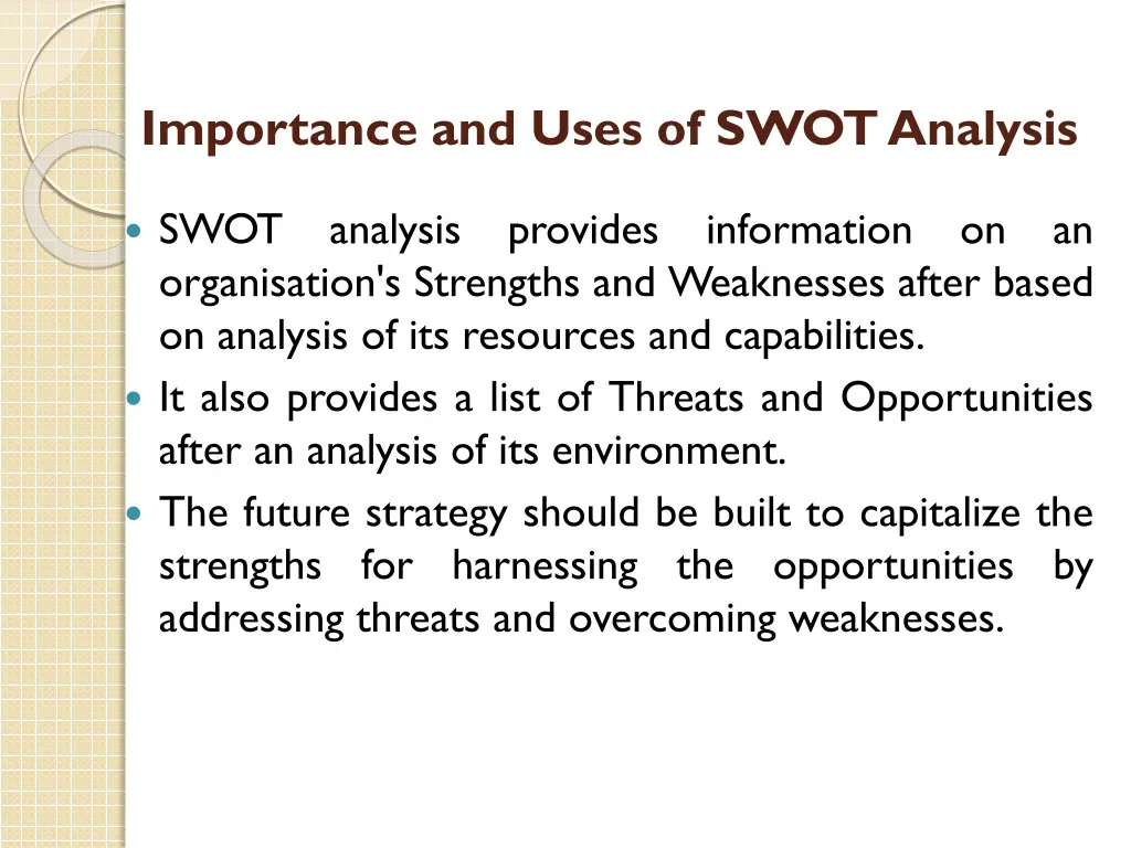 importance and uses of swot analysis