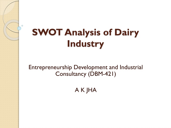 swot analysis of dairy industry