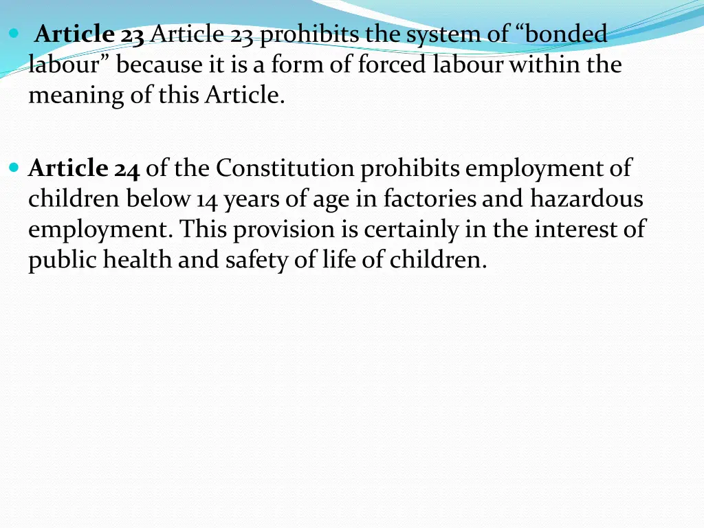 article 23 article 23 prohibits the system