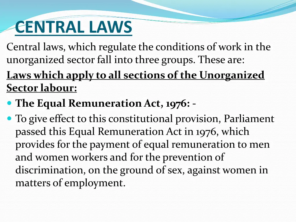 central laws central laws which regulate