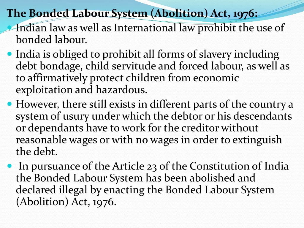 the bonded labour system abolition act 1976