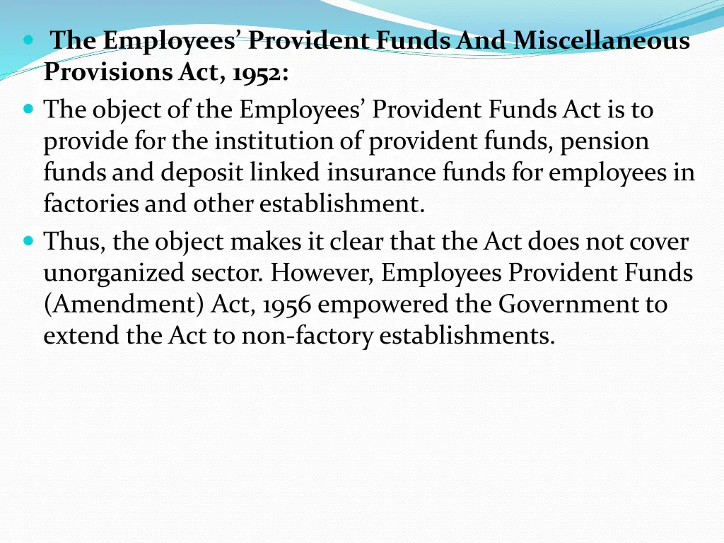 the employees provident funds and miscellaneous