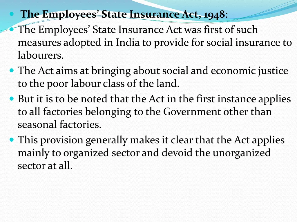 the employees state insurance act 1948