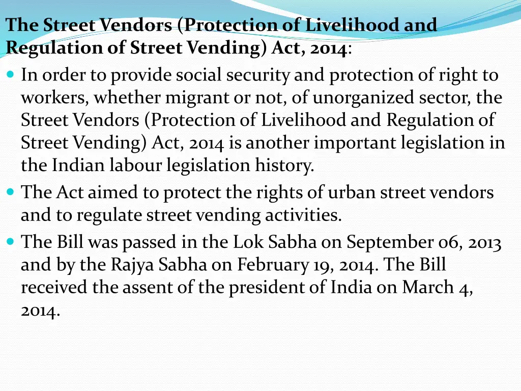 the street vendors protection of livelihood