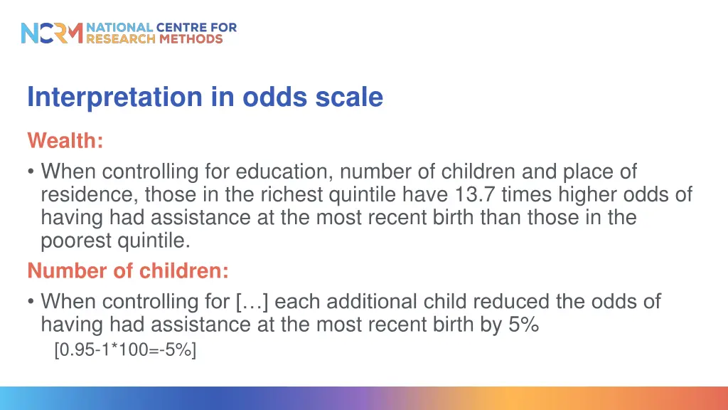 interpretation in odds scale