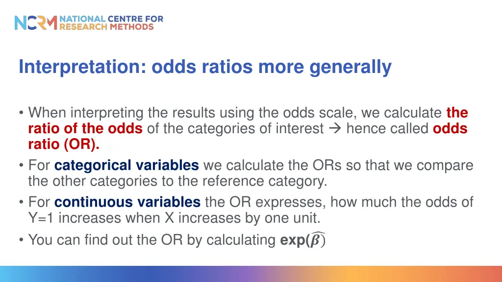 interpretation odds ratios more generally