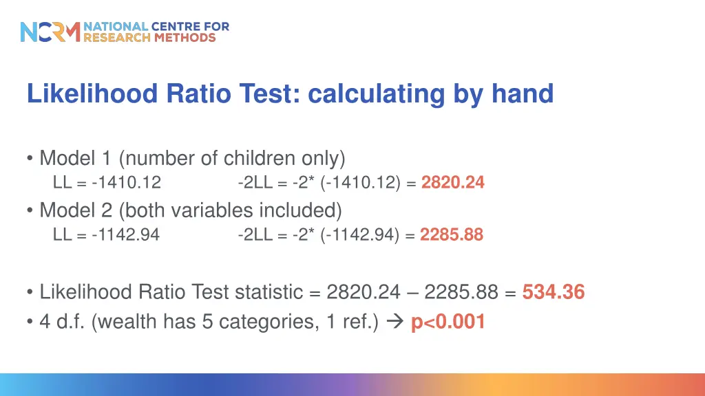 likelihood ratio test calculating by hand