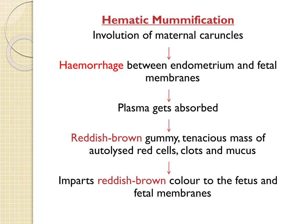 hematic mummification involution of maternal